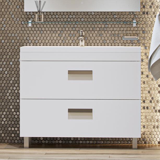 Тумба с раковиной Velvex Orlando 100 белая матовая