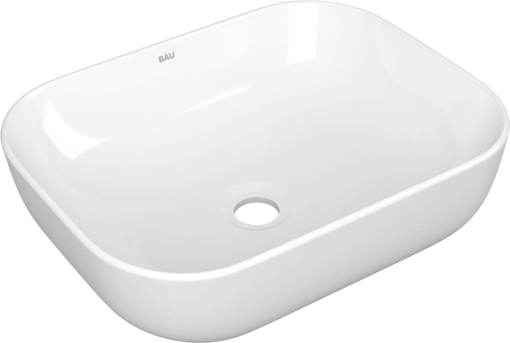 Накладная раковина Bauedge Stil Pro 49 глянцевая белая, прямоугольная