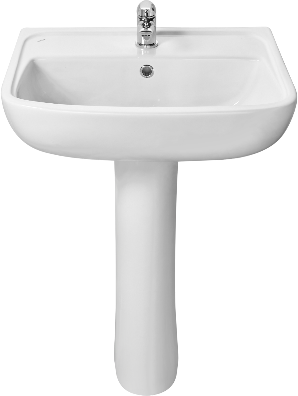 Раковина Santek Лонги 1WH501756 61 глянцевая белая, прямоугольная, с пьедесталом