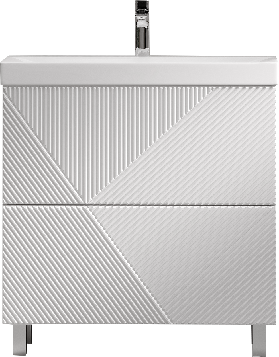 Тумба под раковину без столешницы Velvex Edge 80.2Y напольная, белая