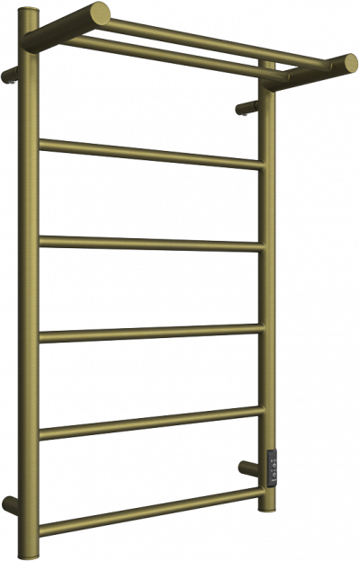 Полотенцесушитель электрический Двин Fj neo 4657795054440 80x55 см, подключение справа, слева, состаренная бронза, лесенка, с полкой