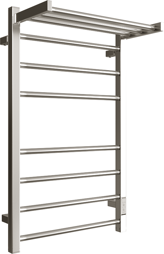 Полотенцесушитель электрический Двин Fs plaza neo 4657795054501 80x55 см, подключение справа, слева, хром, лесенка, с полкой