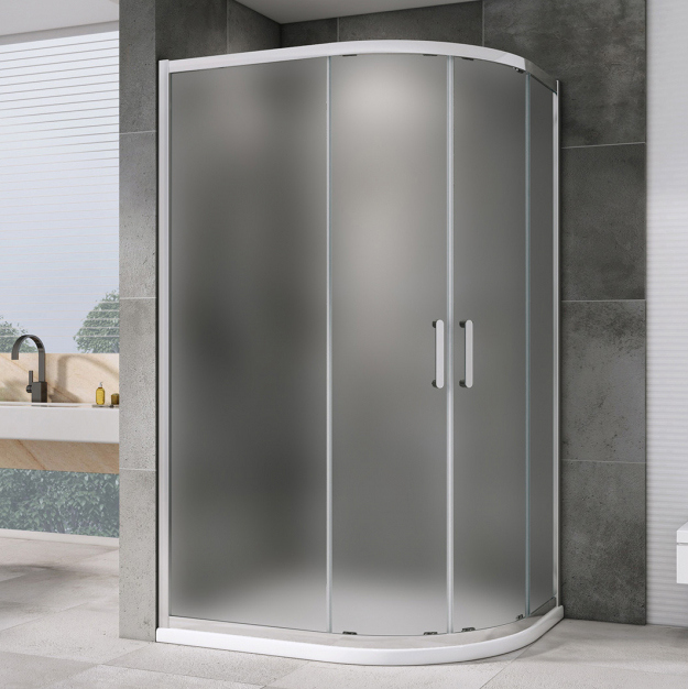 Душевой уголок Abber Schwarzer Diamant AG01180M 100x80, профиль хром матовый, стекло матовое