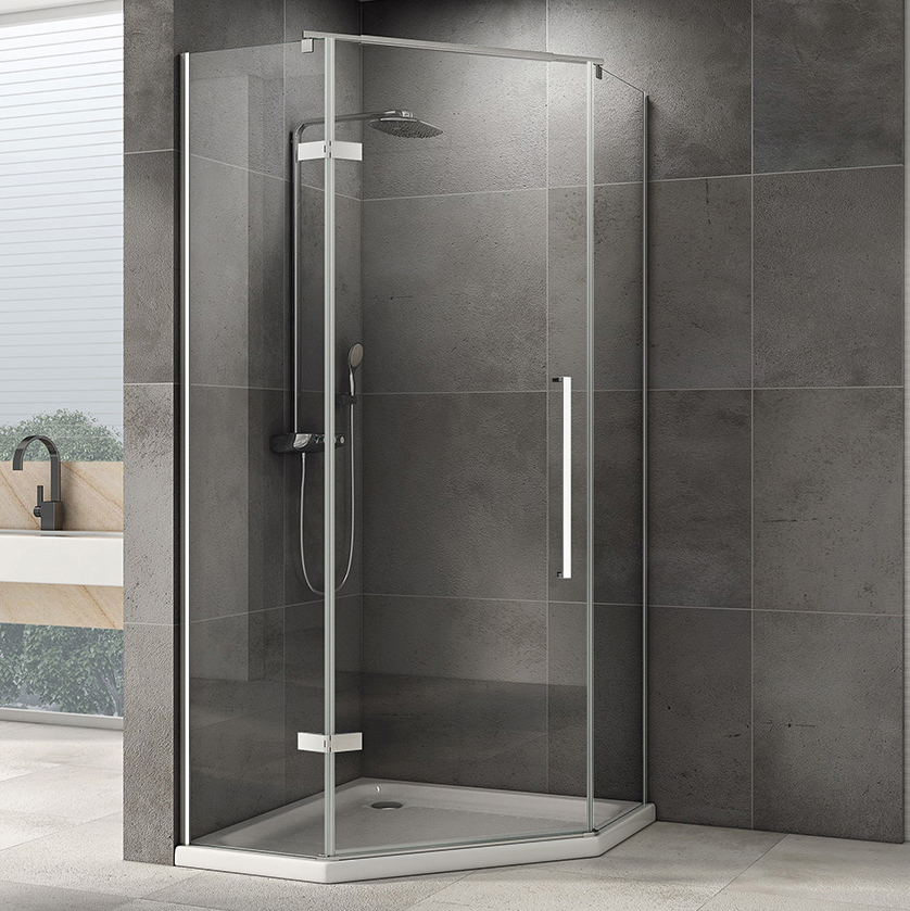 Душевой уголок Abber Ewiges Wasser AG05090 90x90, профиль хром, стекло прозрачное