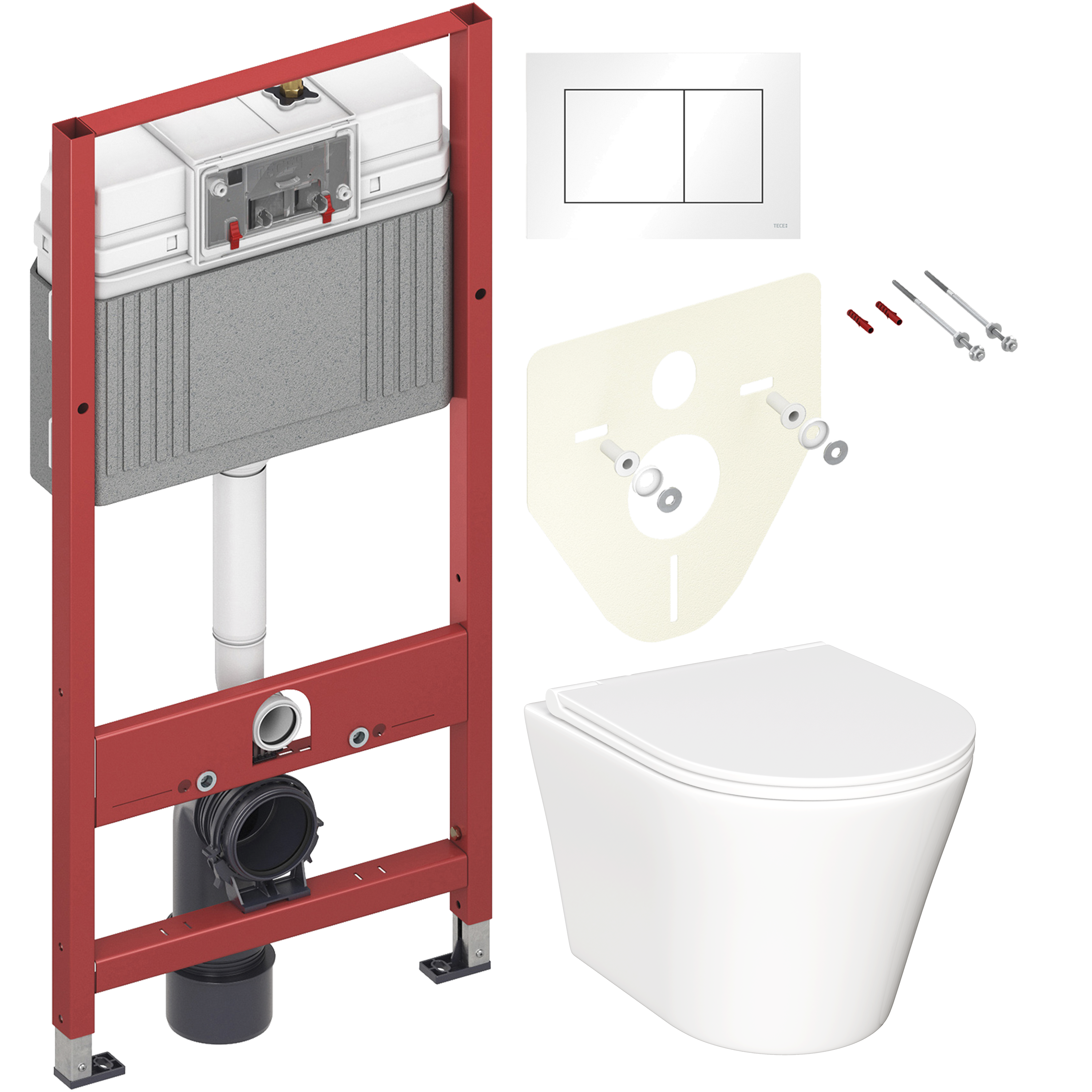 Комплект 2 в 1 Унитаз подвесной Ceramicanova Forma CN3011 + Инсталляция с кнопкой TECE Base 9400413