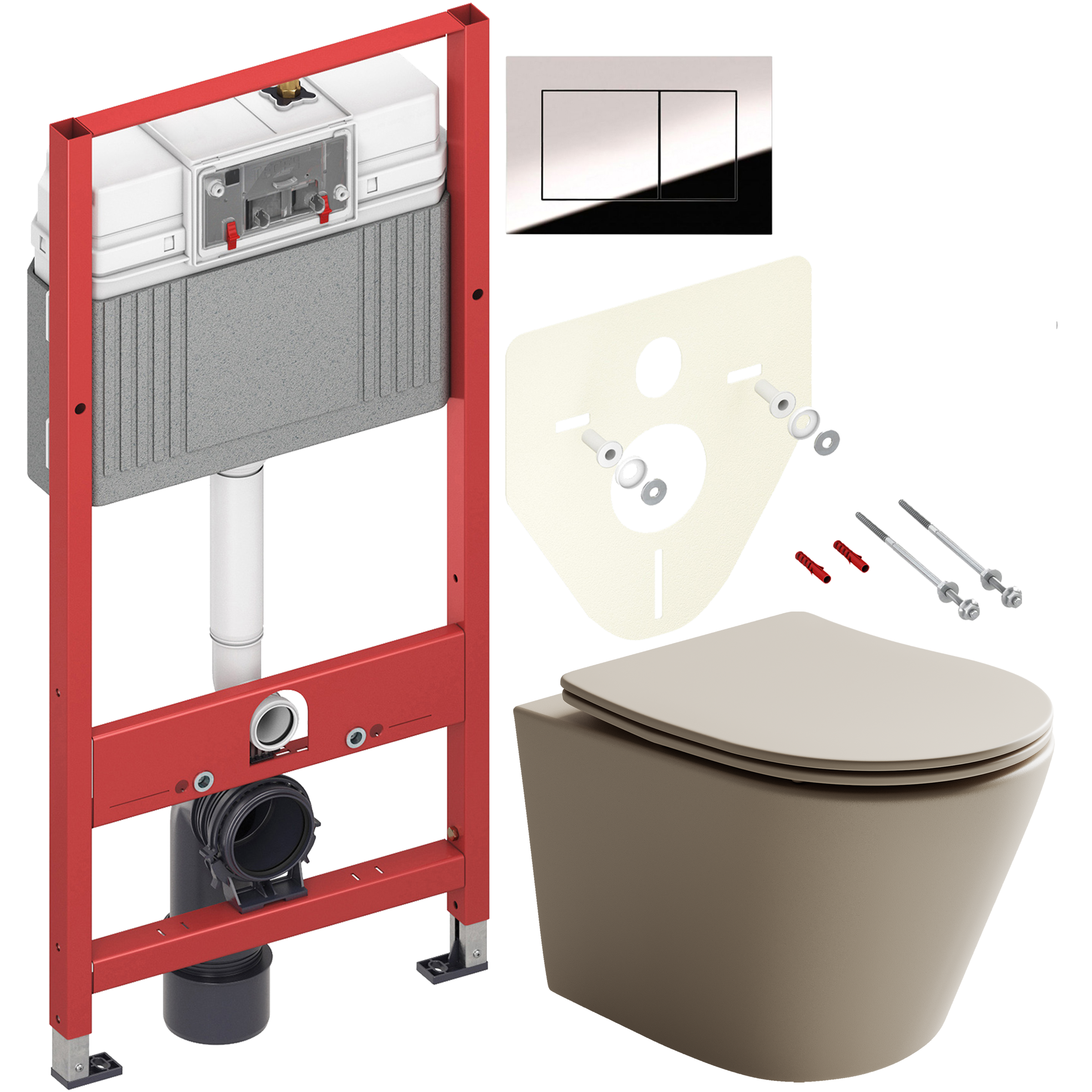 Комплект 2 в 1 Унитаз подвесной Ceramicanova Balearica CN6000MC + Инсталляция с кнопкой TECE Now 9400412