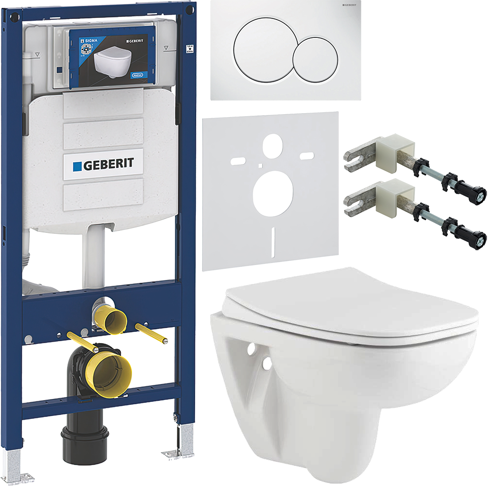 Комплект 6 в 1 Унитаз подвесной Seramiksan Petite A101002H + Сиденье AG50006 + Инсталляция Geberit Duofix 111.300.00.5 + Кнопка Sigma 01 115.770.11.5 + Крепления 111.815.00.1 + Звукоизоляция 156.050.00.1