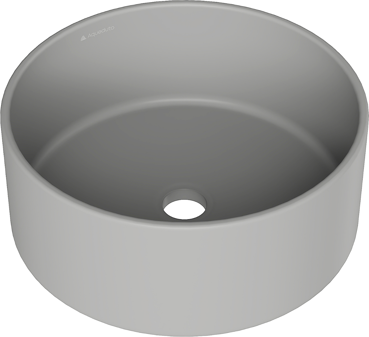 Накладная раковина Aqueduto Espiral ESP0130 40 см матовая серая, круглая, фаянс
