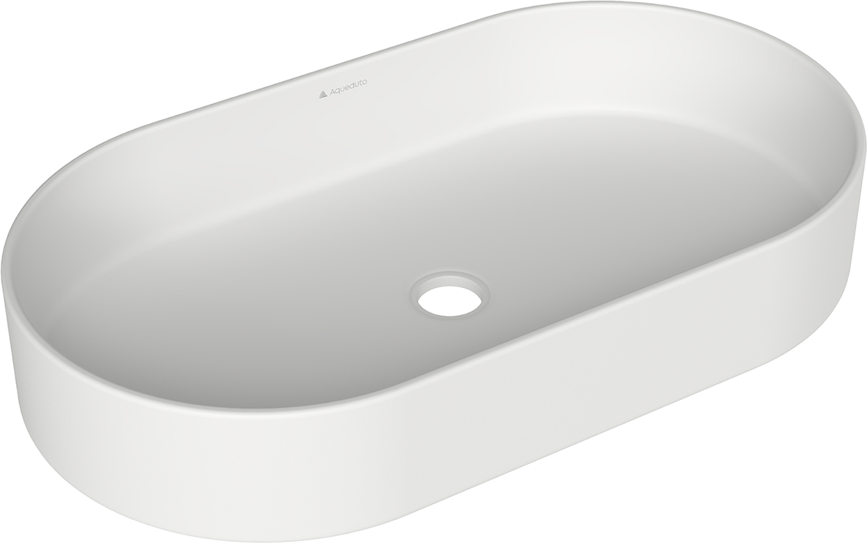 Накладная раковина Aqueduto Espiral ESP0220 60 см матовая белая, овальная, фаянс