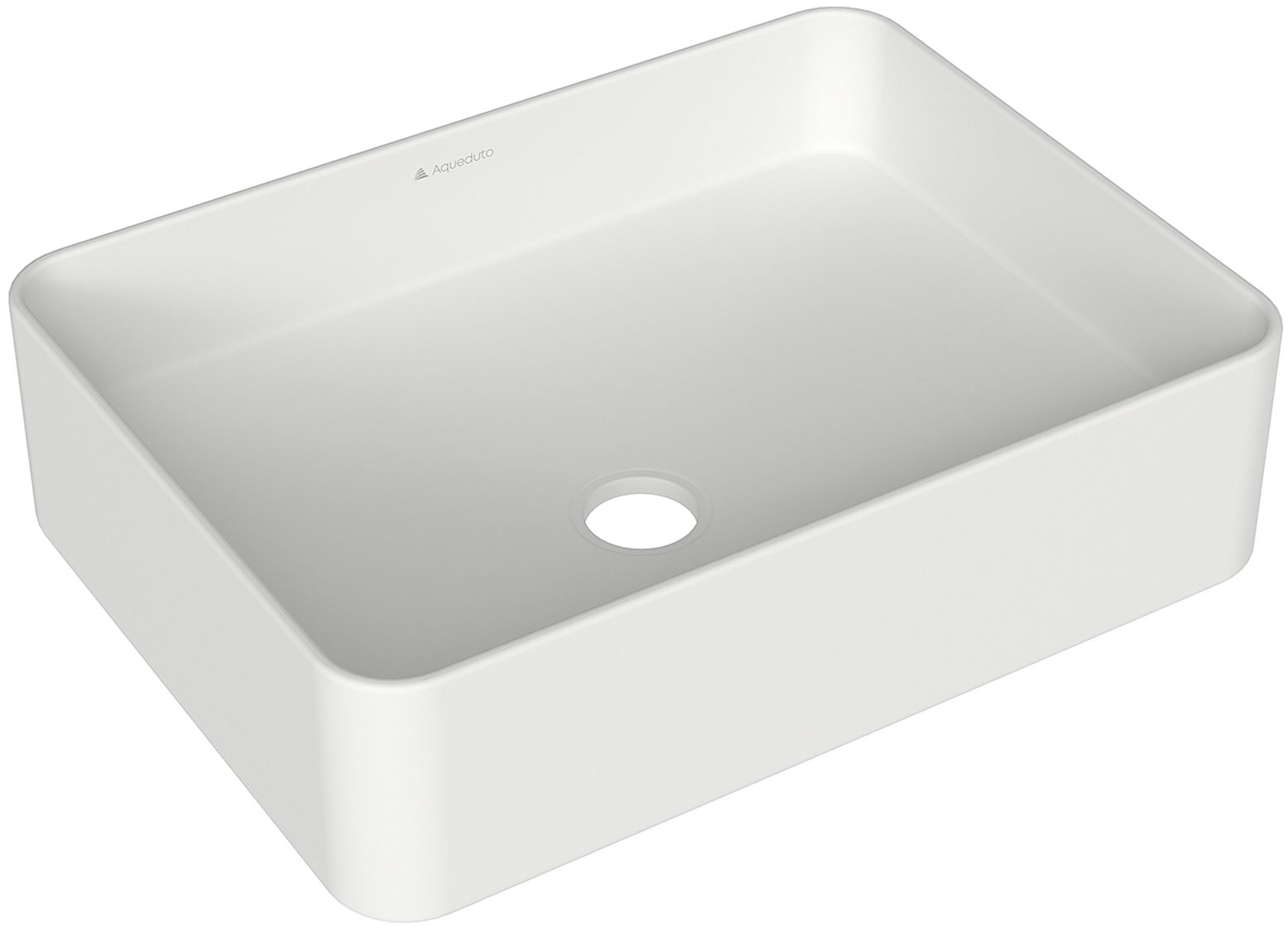 Накладная раковина Aqueduto Espiral ESP0420 50 см матовая белая, прямоугольная, фаянс