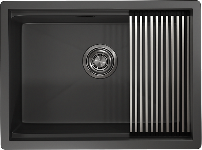 Мойка кухонная Granula Kitchen Space 6045U, черный матовый
