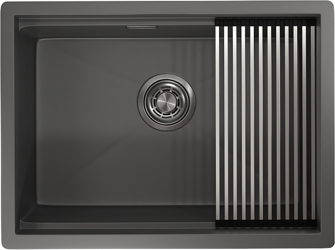 Мойка кухонная Granula Kitchen Space 6045U, графит матовый