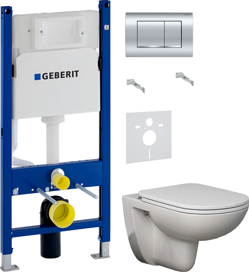 Комплект 4 в 1 Унитаз подвесной Ideal Standard Tempo T331101 + Сиденье T679401 с микролифтом, петли хром + Инсталляция с кнопкой Geberit Duofix Delta 458.163.21.1 цвет хром + Звукоизоляция 156.050.00.1