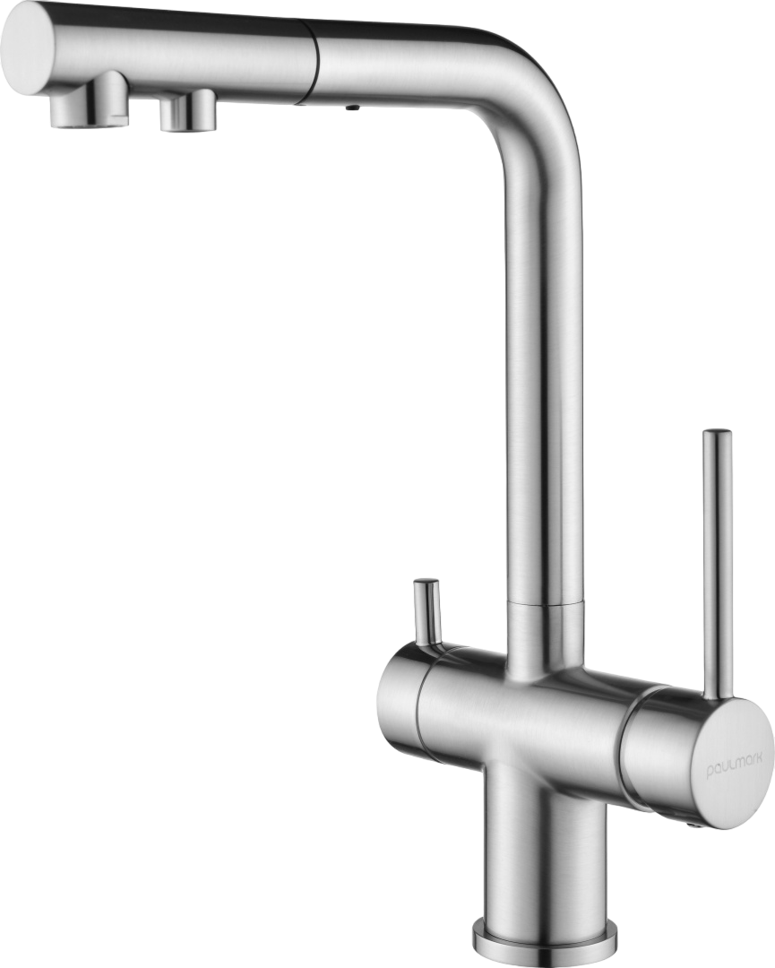 Смеситель для кухни Paulmark Serpentine Se213222-BS брашированная сталь