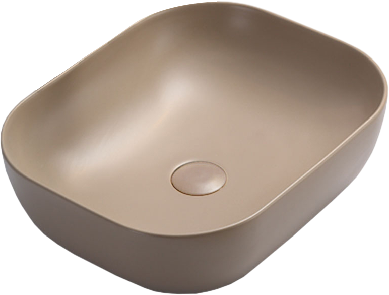 Накладная раковина Vincea VBS-101MC 51 матовый капучино, прямоугольная