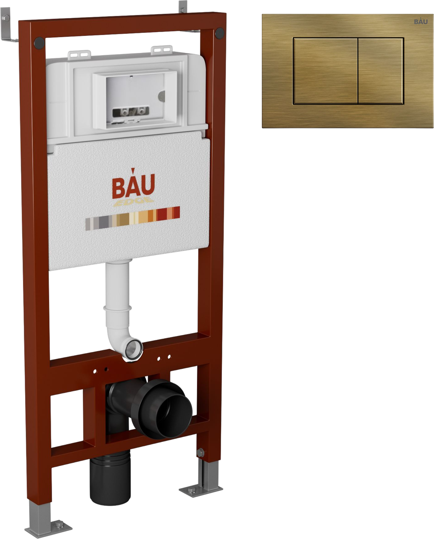 Комплект Инсталляция Bauedge Pro Q111300 + Кнопка Stil Q00012 цвет бронза