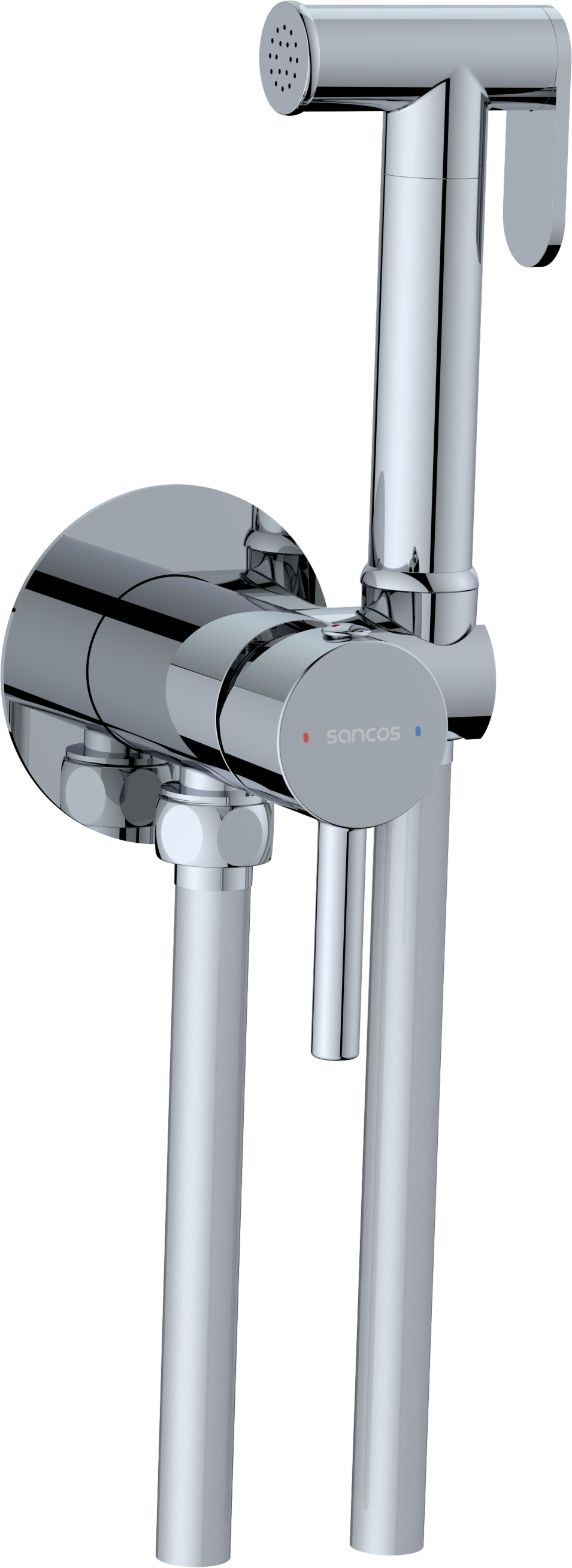Гигиенический душ Sancos Start SC1001CH со смесителем, С ВНУТРЕННЕЙ ЧАСТЬЮ, хром глянцевый