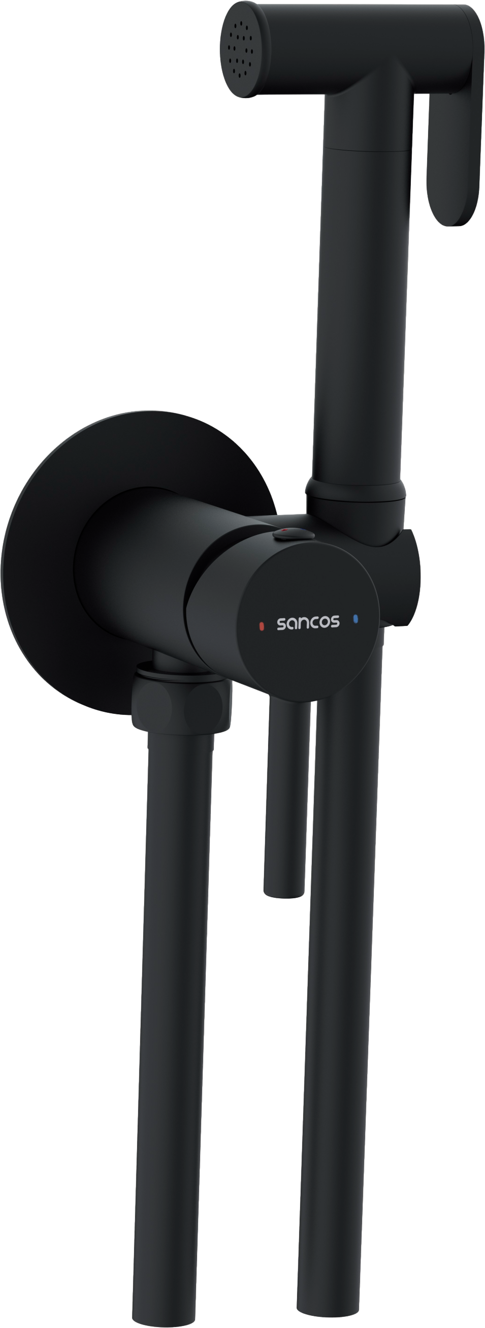 Гигиенический душ Sancos Start SC1001MB со смесителем, С ВНУТРЕННЕЙ ЧАСТЬЮ, черный матовый