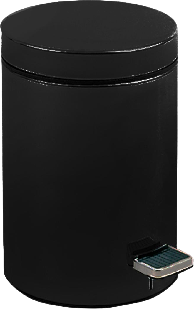 Мусорное ведро Nofer 09100.12.N 12 л, для туалета, для кухни, черное