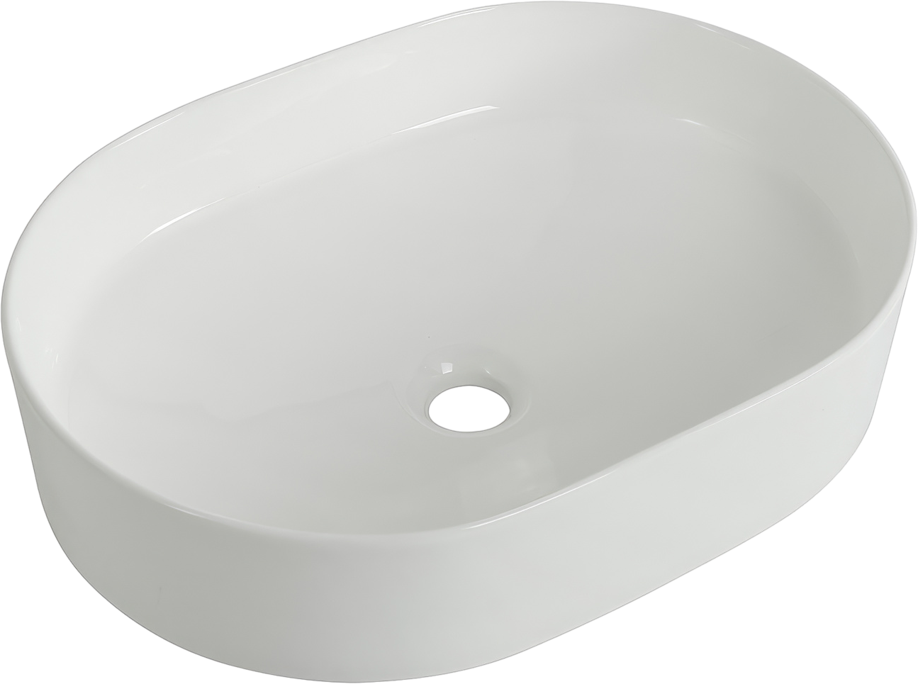 Накладная раковина BelBagno BB1483 50 глянцевая белая, овальная, фаянс