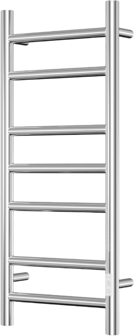 Полотенцесушитель электрический Bauedge Stil R 80x35 см, подключение справа, слева, нержавеющая сталь полированная, лесенка