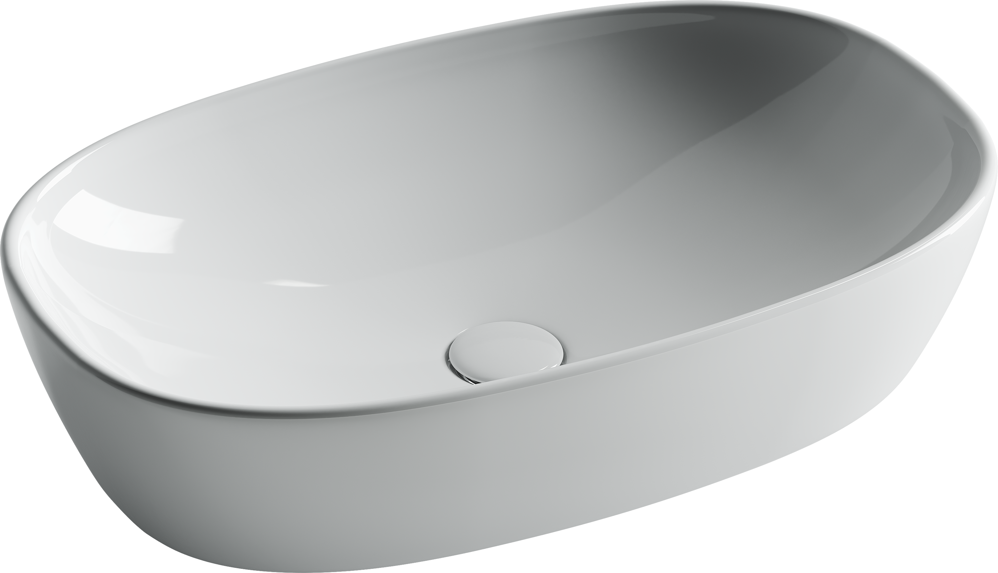 Накладная раковина Ceramicanova Элемент (Element) CN5039 60 глянцевая белая, овальная