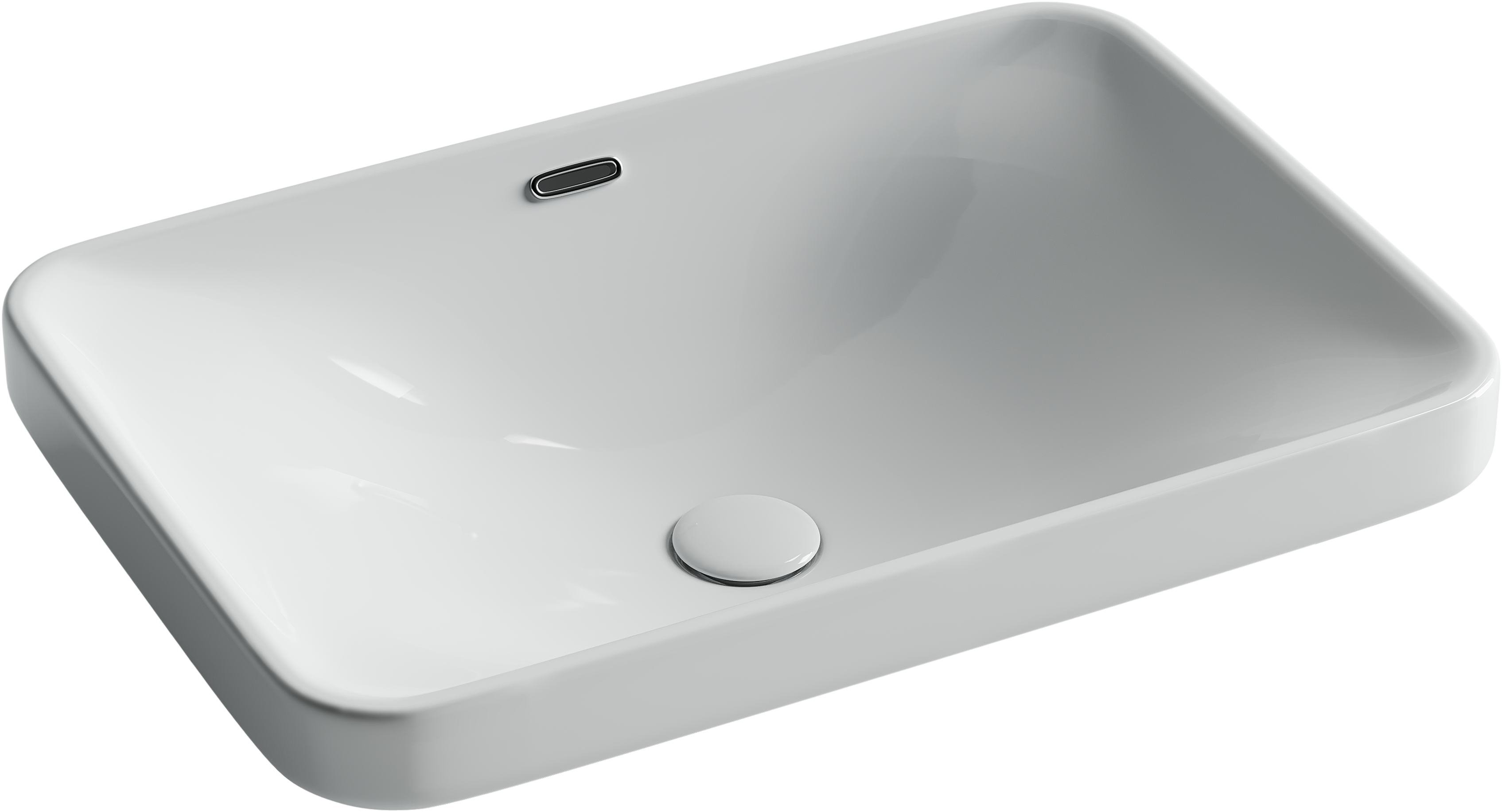 Раковина встраиваемая сверху Ceramicanova Element CN5041 61 глянцевая белая, прямоугольная