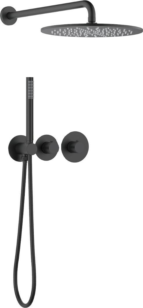 Душевой комплект Timo Saona SX-2359/03SM С ВНУТРЕННЕЙ ЧАСТЬЮ, с термостатом, черный