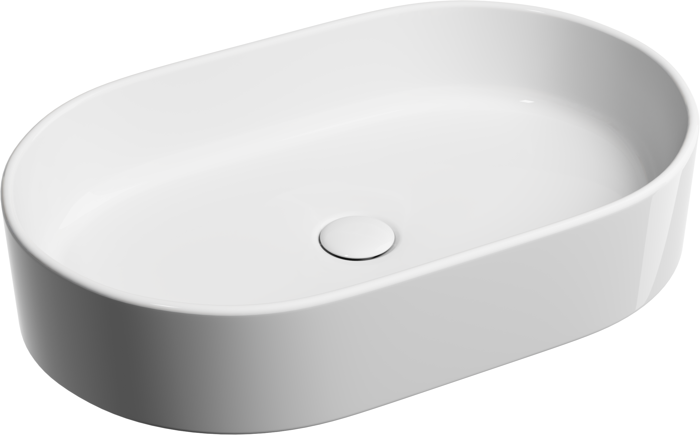 Накладная раковина Ceramicanova Element CN6048 61 глянцевая белая, овальная