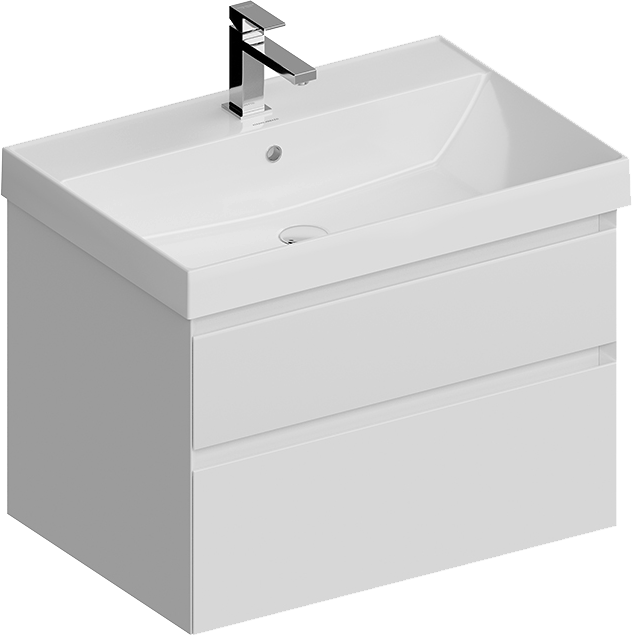 Тумба под раковину без столешницы KERAMA MARAZZI Cubo 70 подвесная, белая матовая