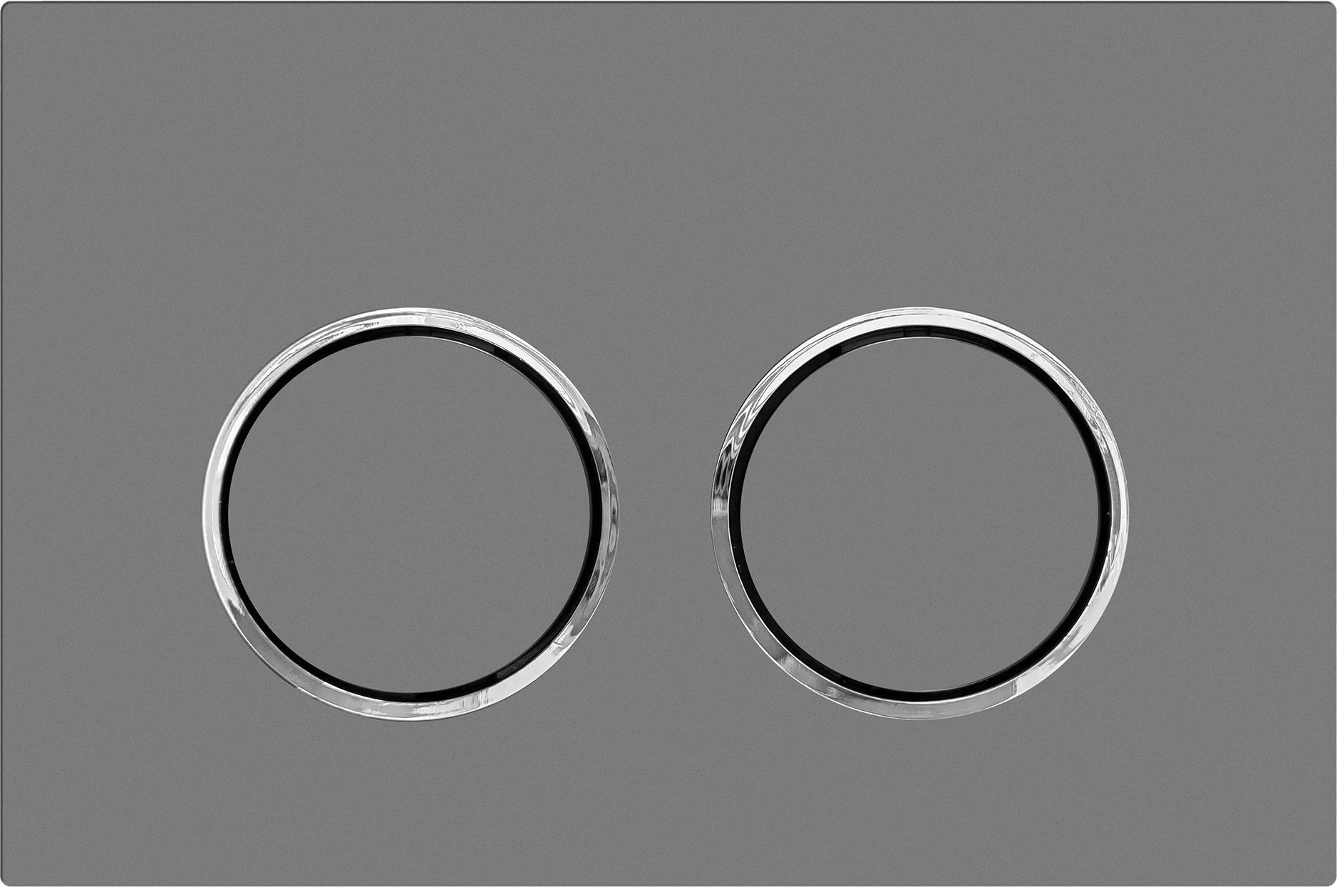 Кнопка смыва для унитаза Bauedge Round E00114 пластик, цвет серый металлик