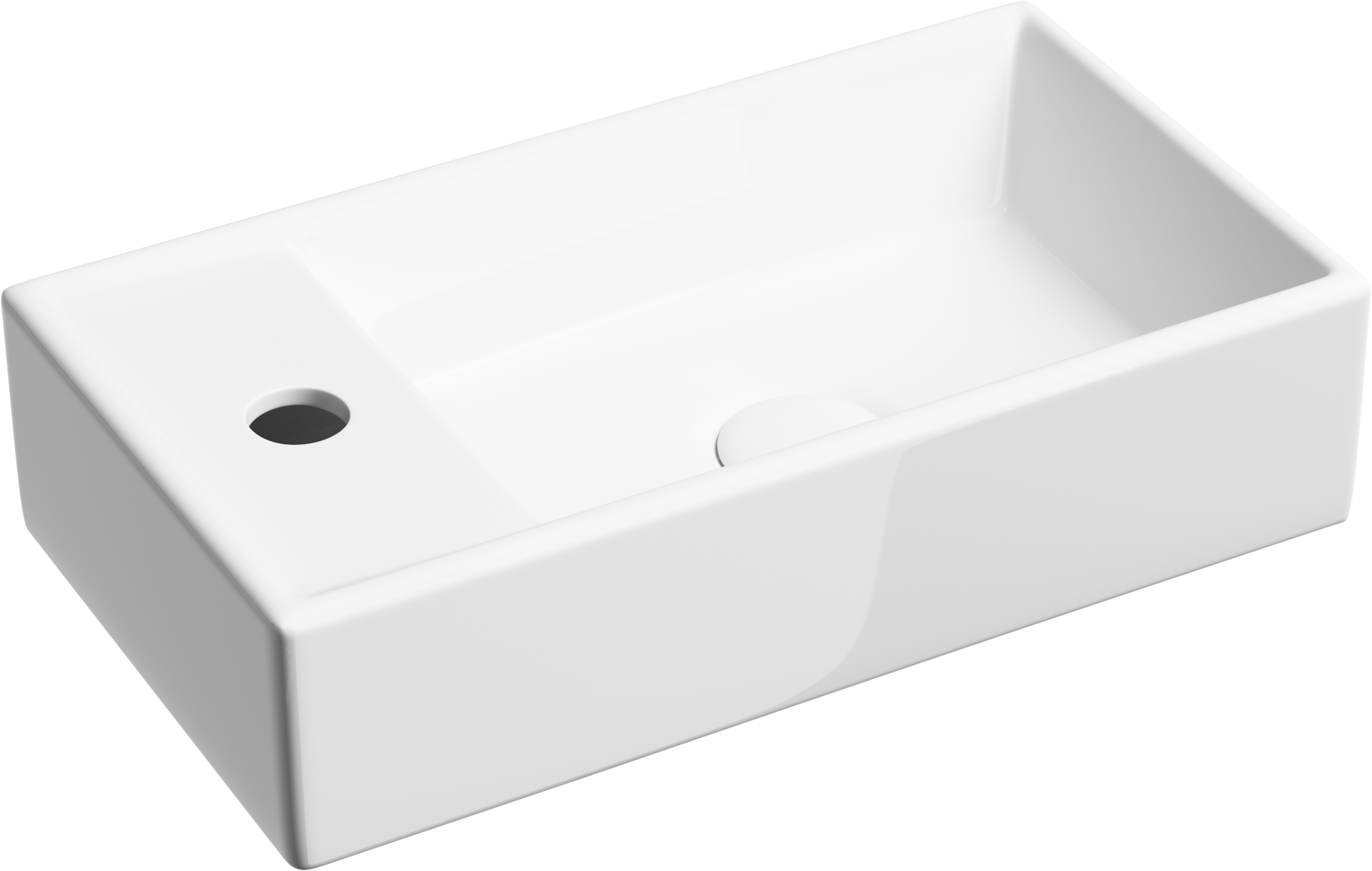 Раковина маленькая в туалет Ceramicanova Element CN6051R 41 глянцевая белая, прямоугольная