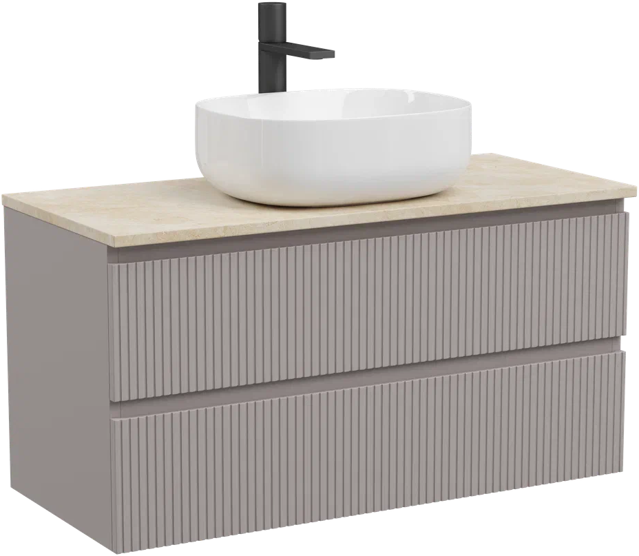 Тумба с раковиной Sancos Snob T 100 см, doha soft, столешница бежевая, раковина CN6018