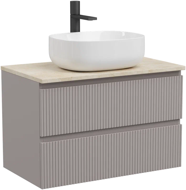 Тумба с раковиной Sancos Snob T 80 см, doha soft, столешница бежевая, раковина CN6018