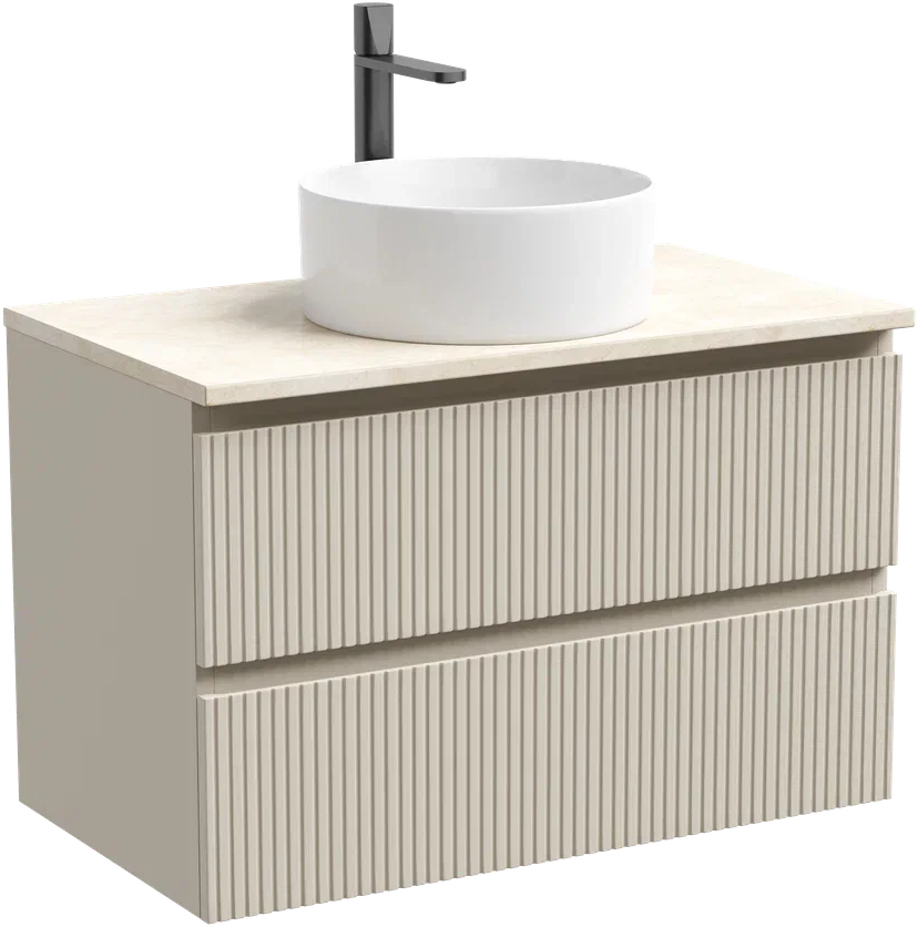 Тумба с раковиной Sancos Snob T 80 см, beige soft, столешница бежевая, раковина CN6032