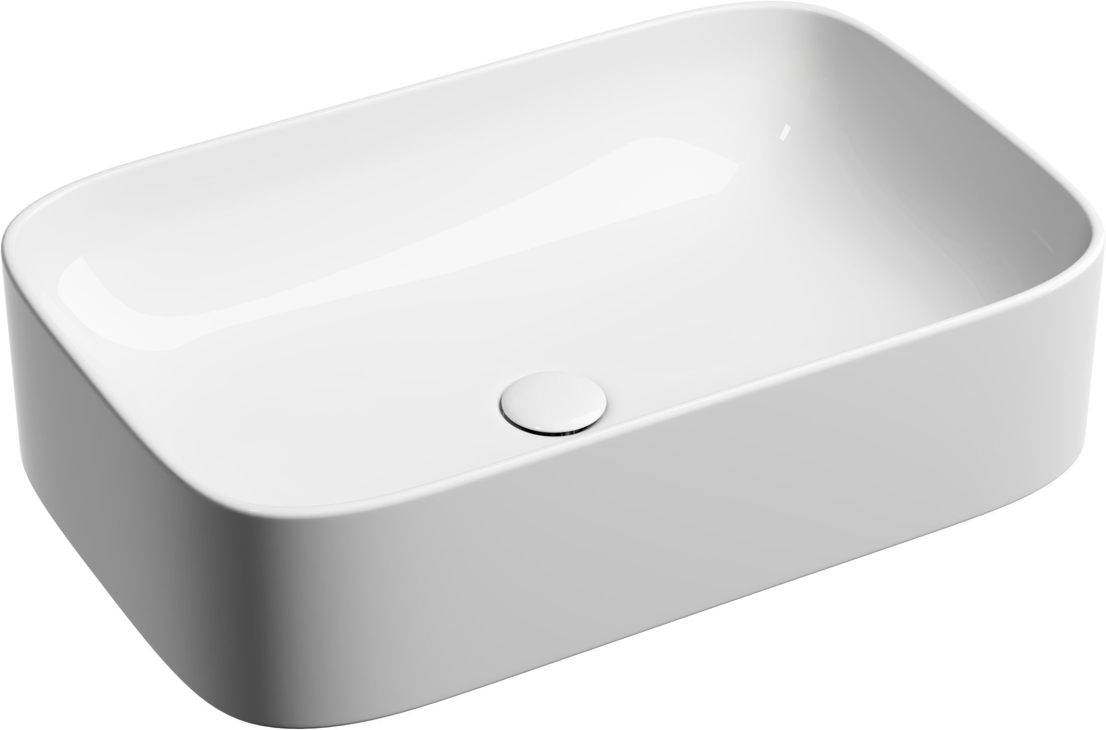 Накладная раковина Ceramicanova Element CN6053 61 глянцевая белая, прямоугольная