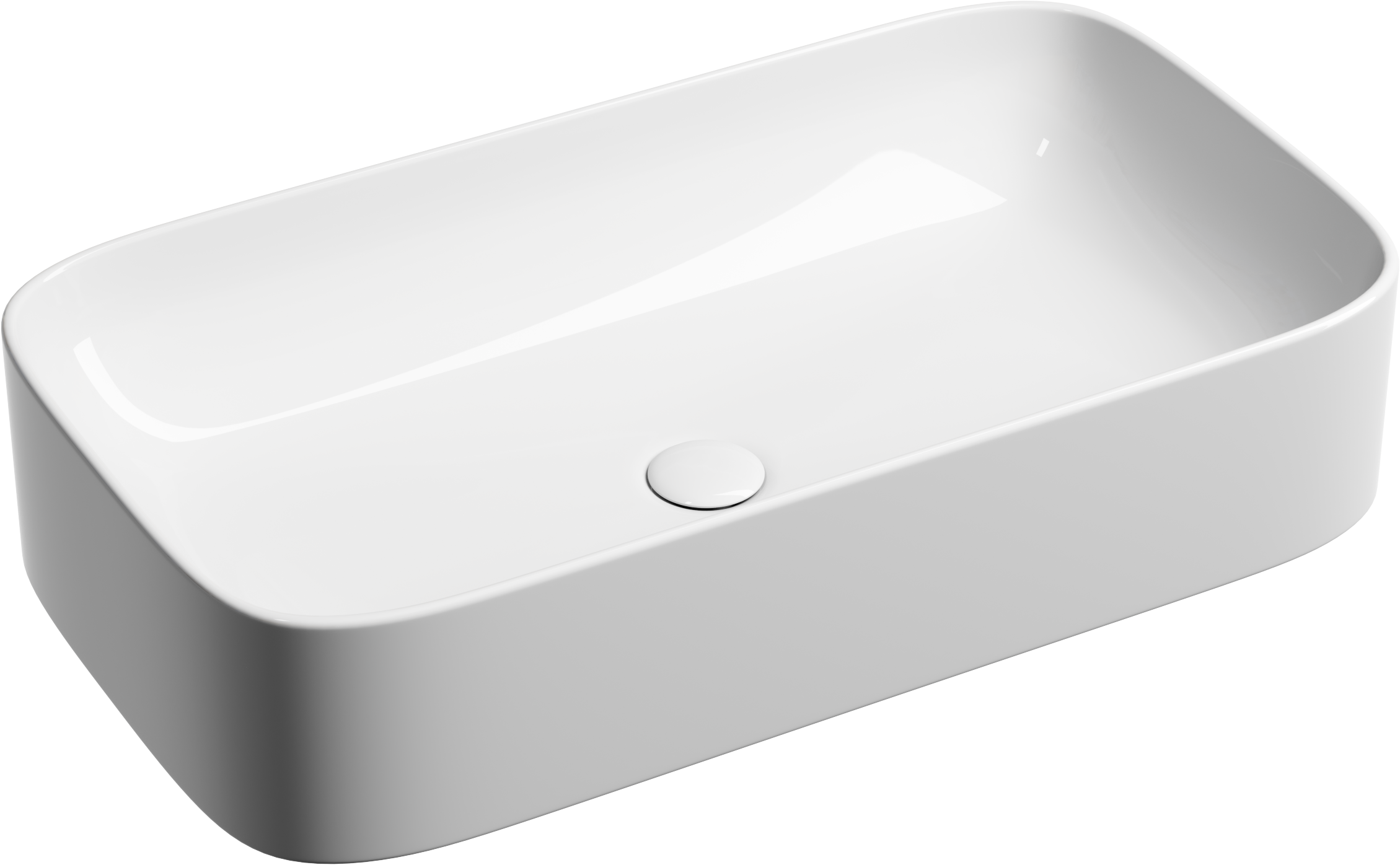 Накладная раковина Ceramicanova Element CN6054 71 глянцевая белая, прямоугольная