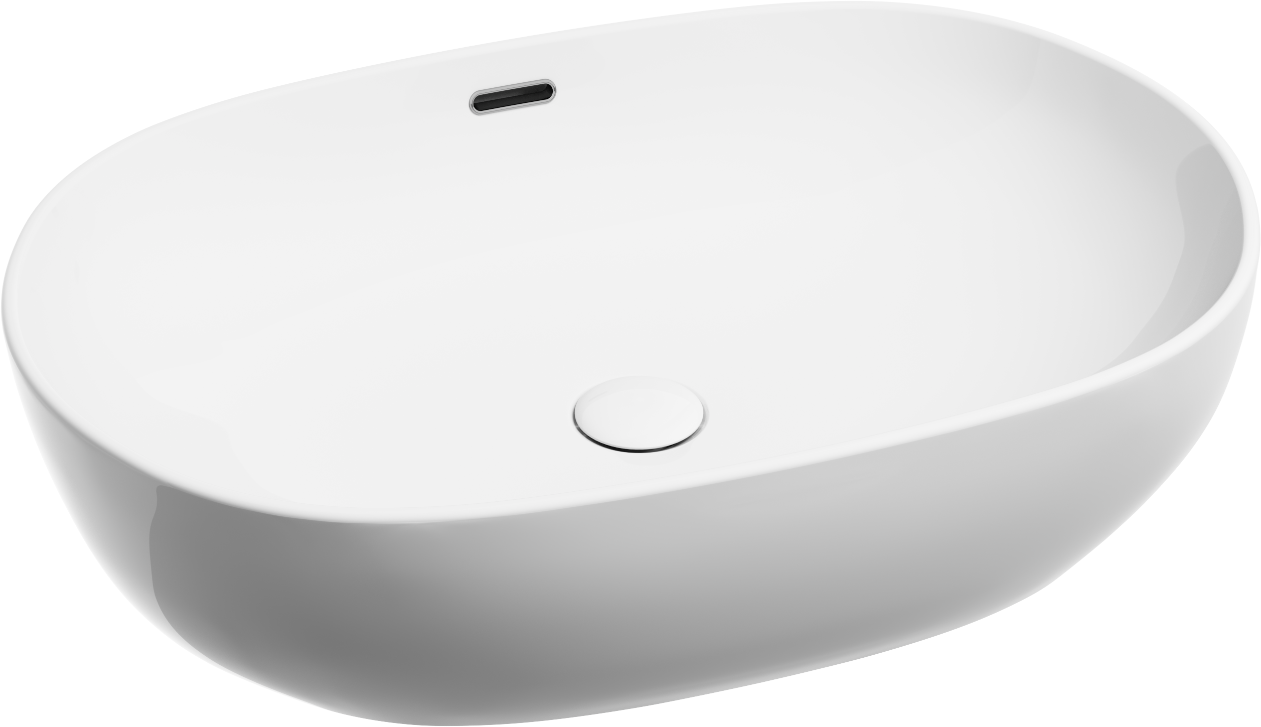 Накладная раковина Ceramicanova Element CN6064 61 глянцевая белая, овальная