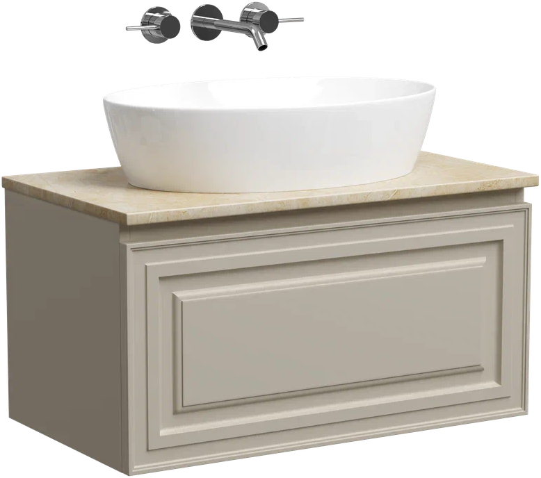 Тумба с раковиной Sancos Very 80 см, beige soft, столешница бежевая, раковина CN5018