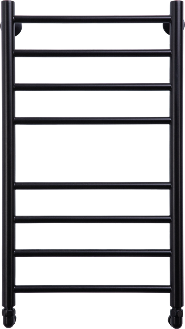 Полотенцесушитель водяной Comfysan Luce W-8 80х40 80x45 см, черный матовый, лесенка