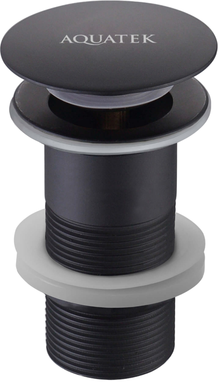 Донный клапан для раковины AQUATEK AQ6000MB без перелива, матовый черный