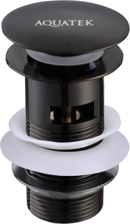 Донный клапан для раковины AQUATEK AQ6001MB с переливом, матовый черный