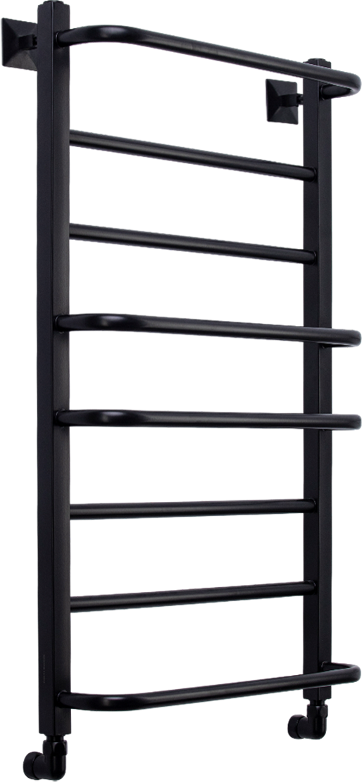Полотенцесушитель водяной Comfysan Puro-K W-8 80х40 80x45 см, черный матовый, лесенка