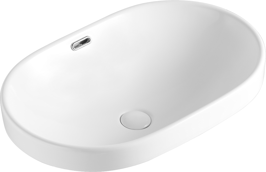 Раковина встраиваемая сверху Orange B05-600W 60 глянцевая белая, овальная