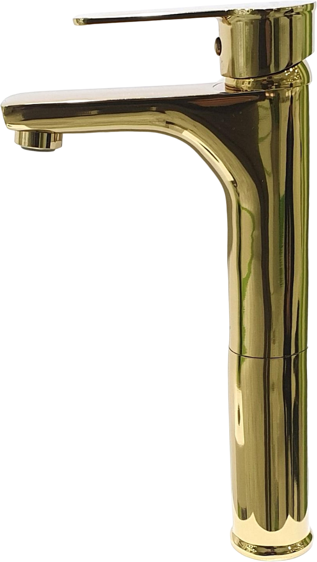 Смеситель для раковины SW Готланд высокий, глянцевое золото