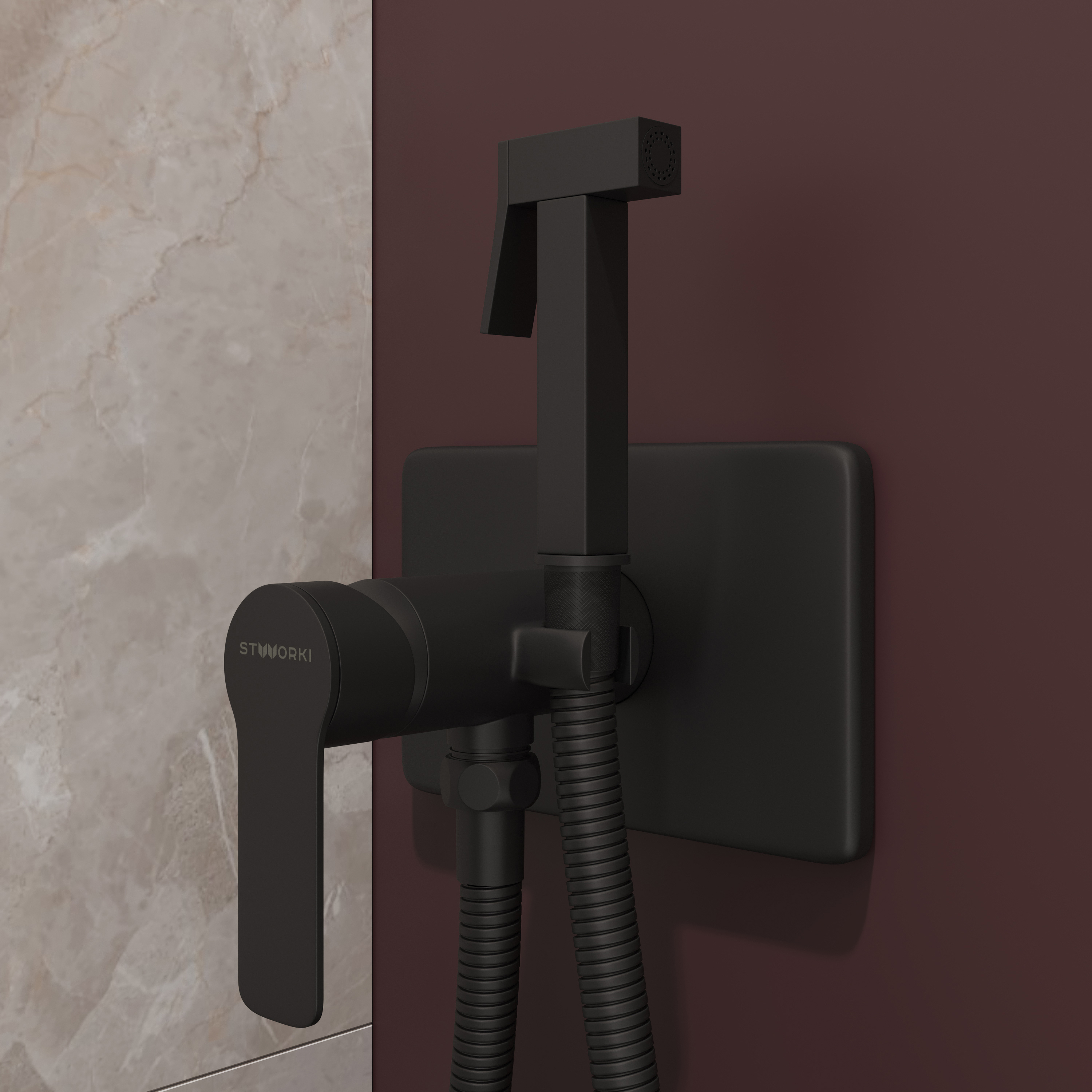 Гигиенический душ SW Готланд со смесителем, черный матовый