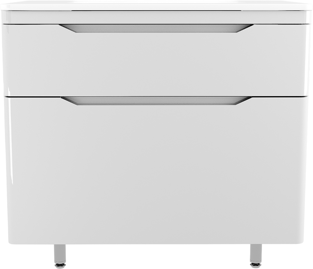 Тумба под раковину без столешницы Style Line Марелла 90 напольная, антискрейтч, белый глянец