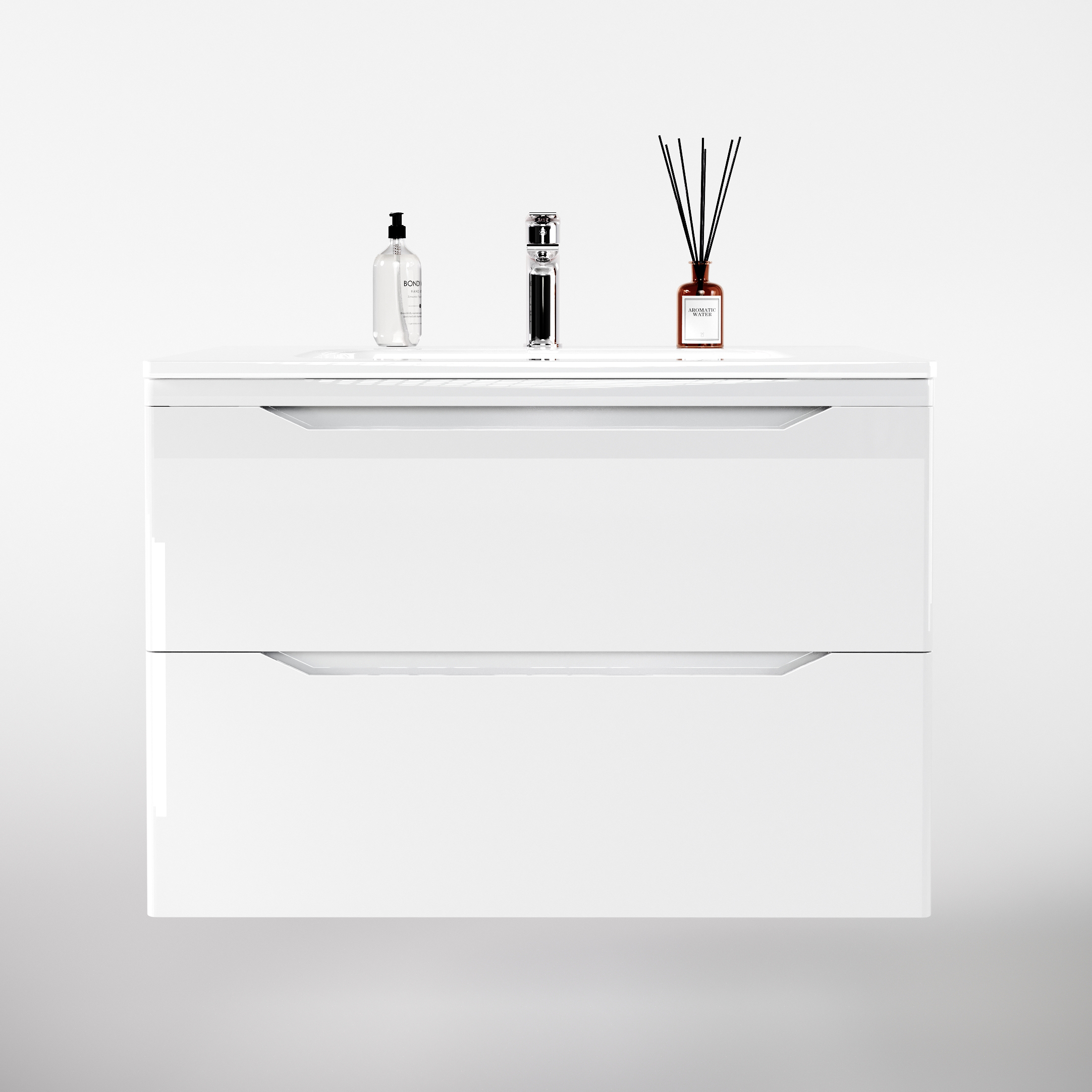 Тумба под раковину без столешницы Style Line Марелла 80 подвесная, антискрейтч, белый глянец