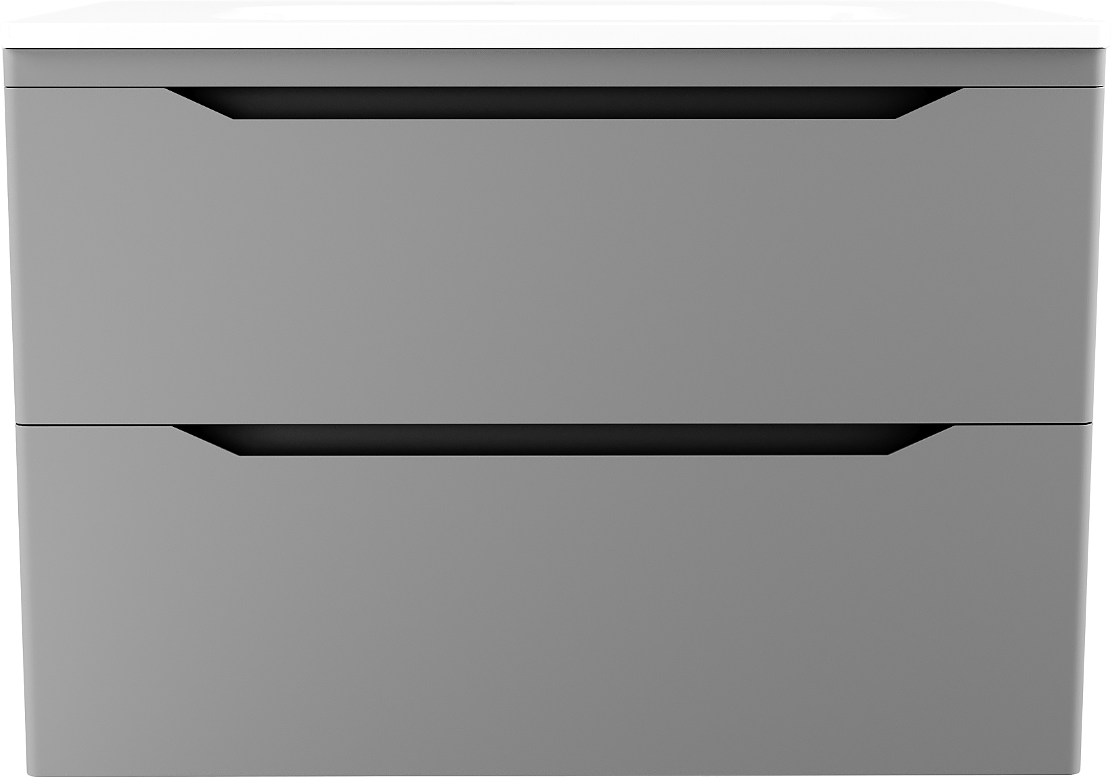 Тумба под раковину без столешницы Style Line Марелла 80 подвесная, антискрейтч, серая