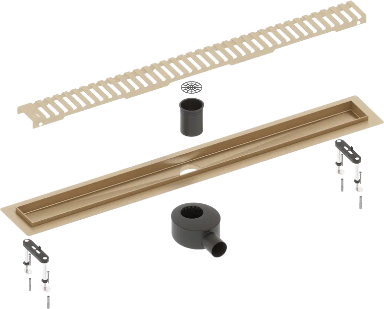 Душевой трап (лоток) Timo Drain Systems DS230106/17 60 см, решетка матовое золото, с сифоном